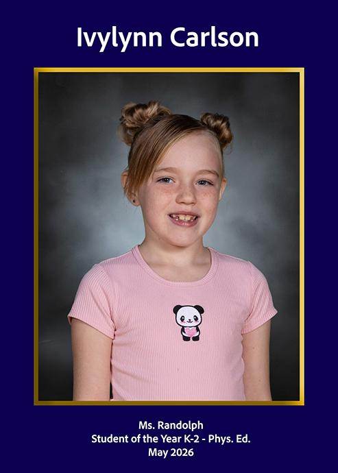 Phys. Ed. Student of the Year Award K-2