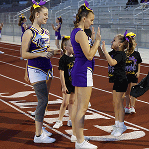 LHHS SpiritLine works with girls in Cheer Camp