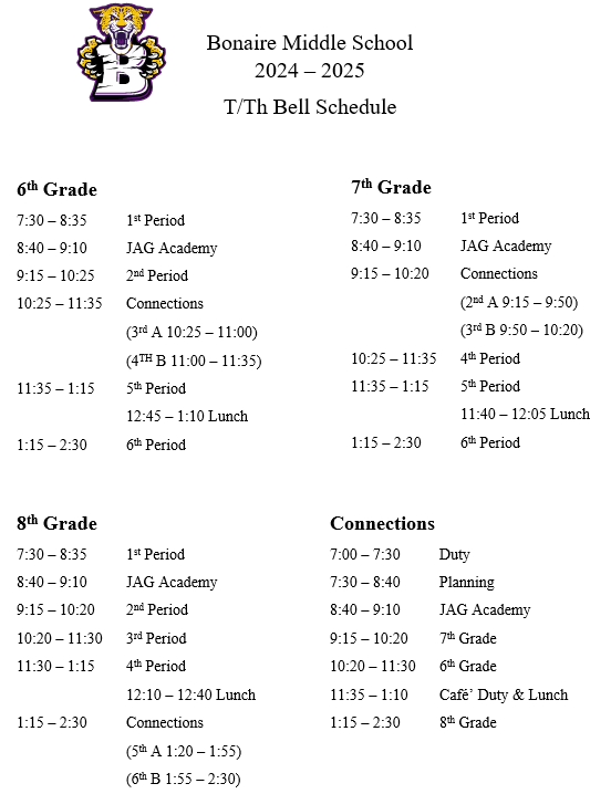 Bell Schedule