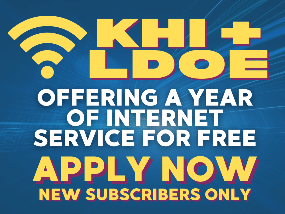 KHI + LDOE Offering Free Internet for a Year