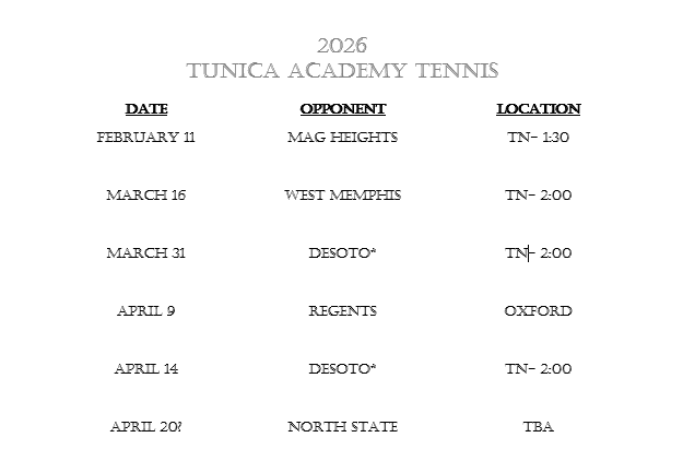 2026 Tennis Schedule