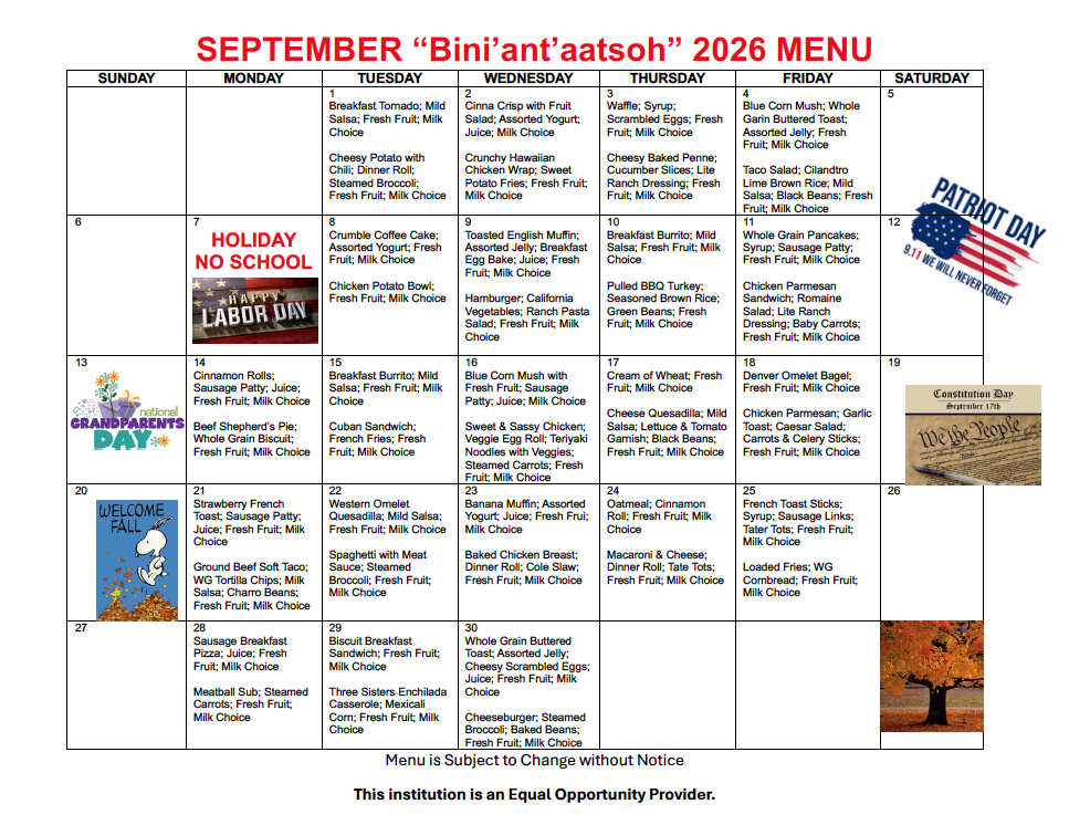 Meal Menu
