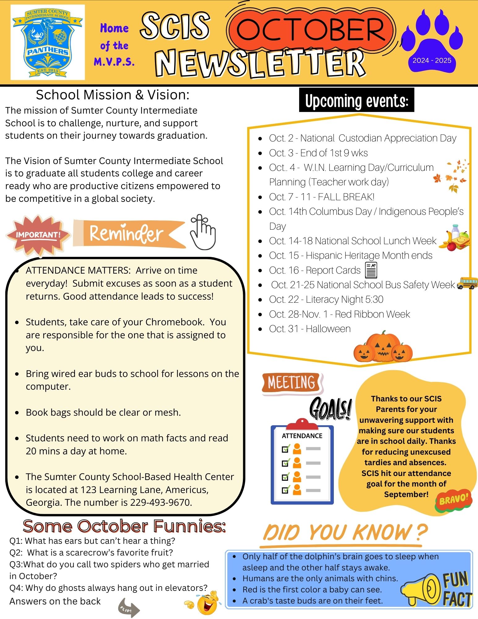 October Newsletter page 1