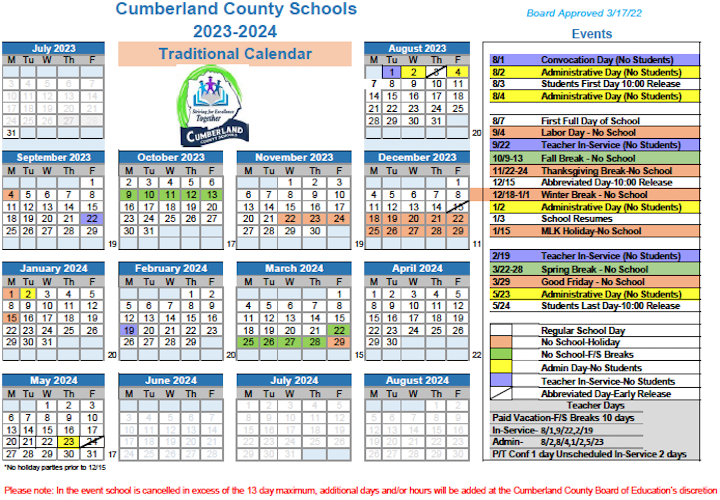 2024 19 Calendar Cumberland Co School Brier Claudia