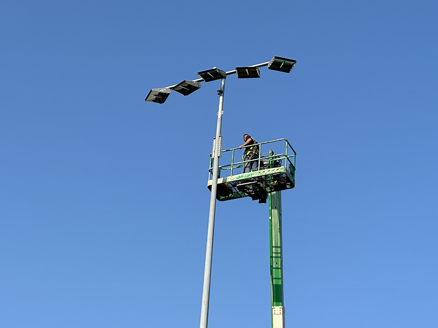 installing the first new lights