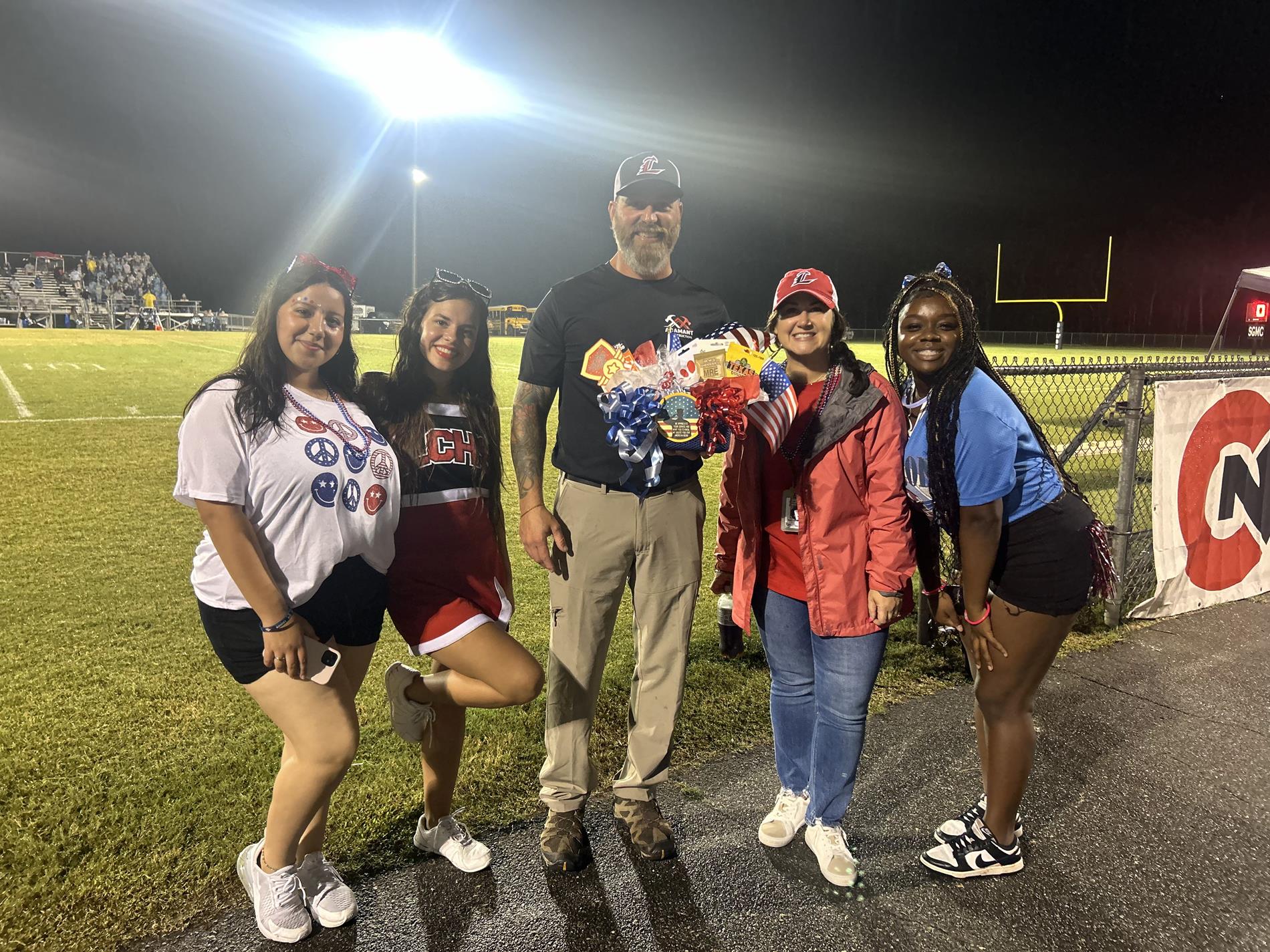 LHS honoring Military at Football game