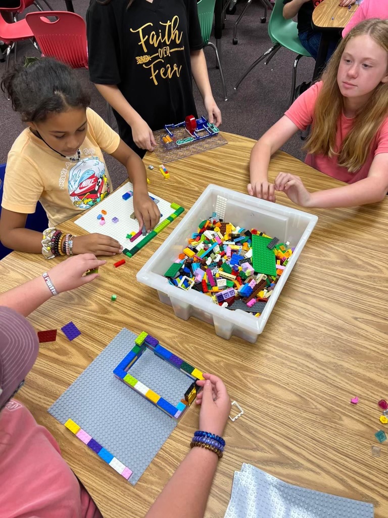 Students with Legos