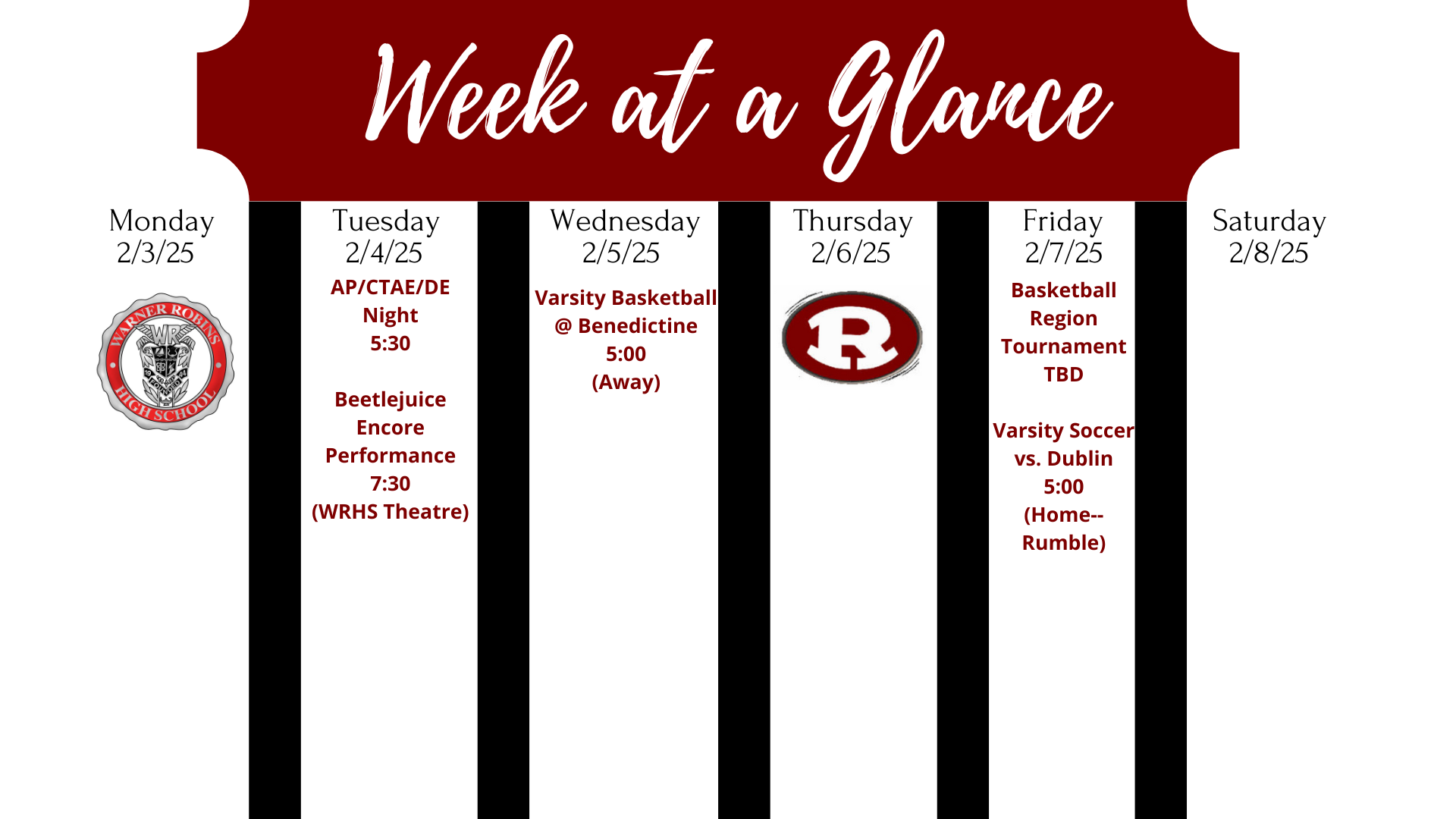 Week at a Glance Feb. 3-Feb. 8