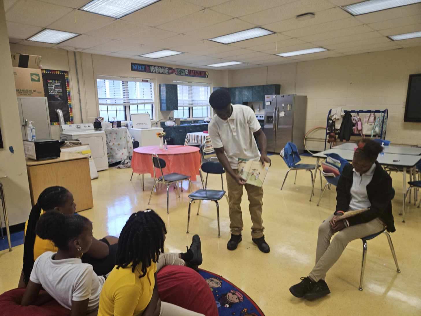 EP 1 Students reading to Mrs. Waldrop and Ms. Kimbrough's Class