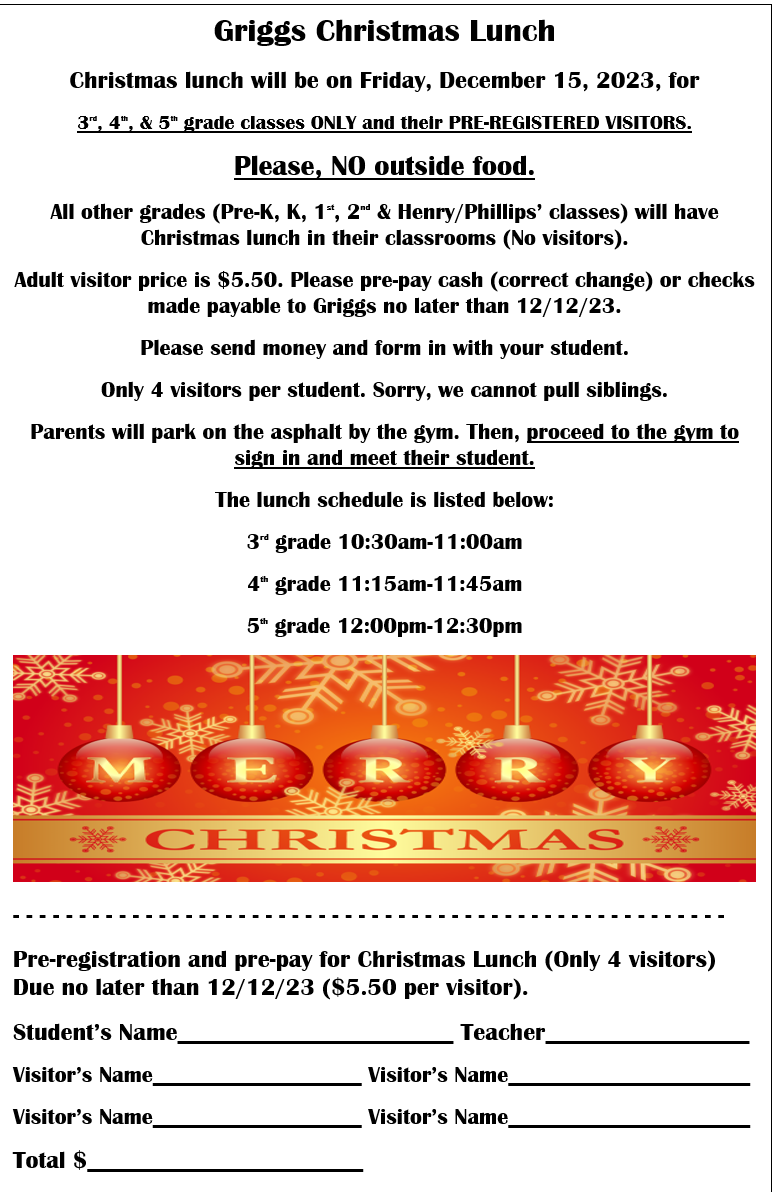 Christmas lunch flyer
