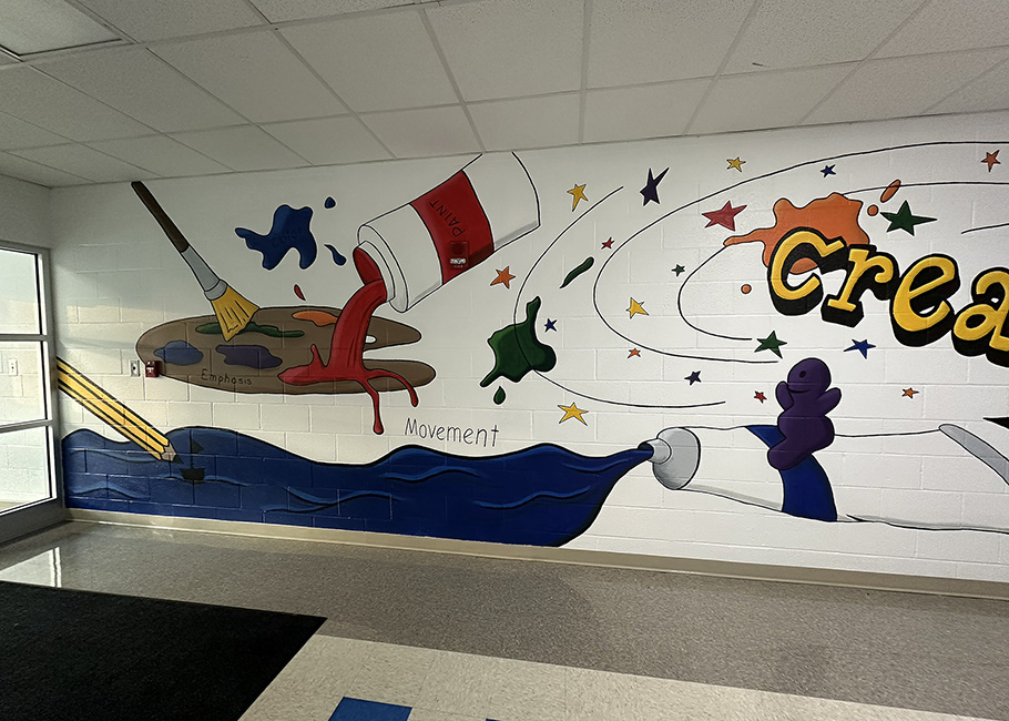 The completed mural
