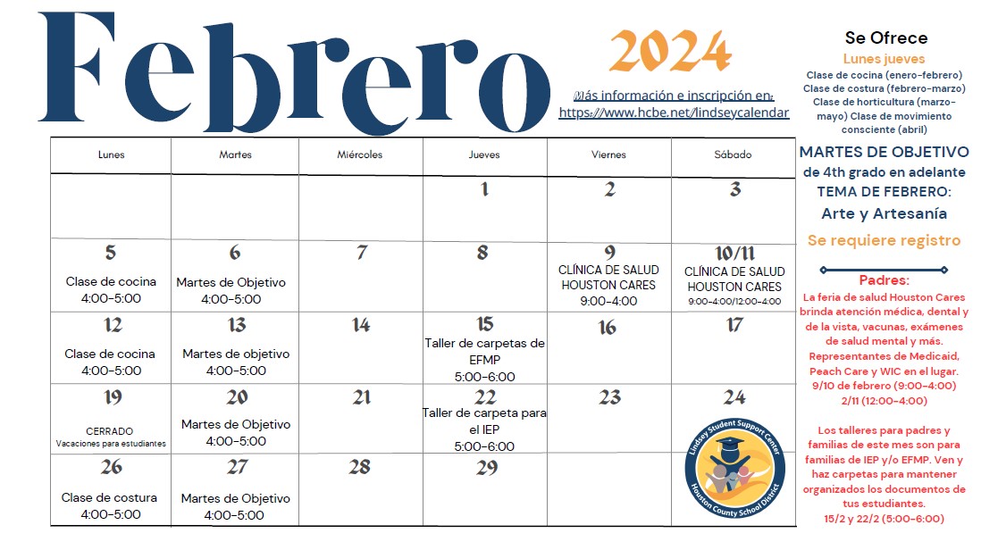 February Calendar Spanish