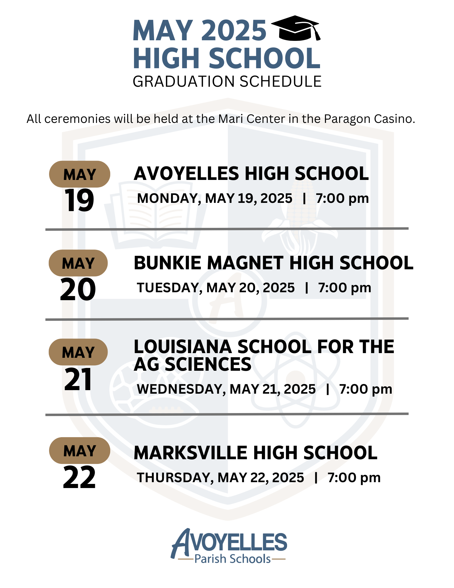 2025 Graduation Scheduled