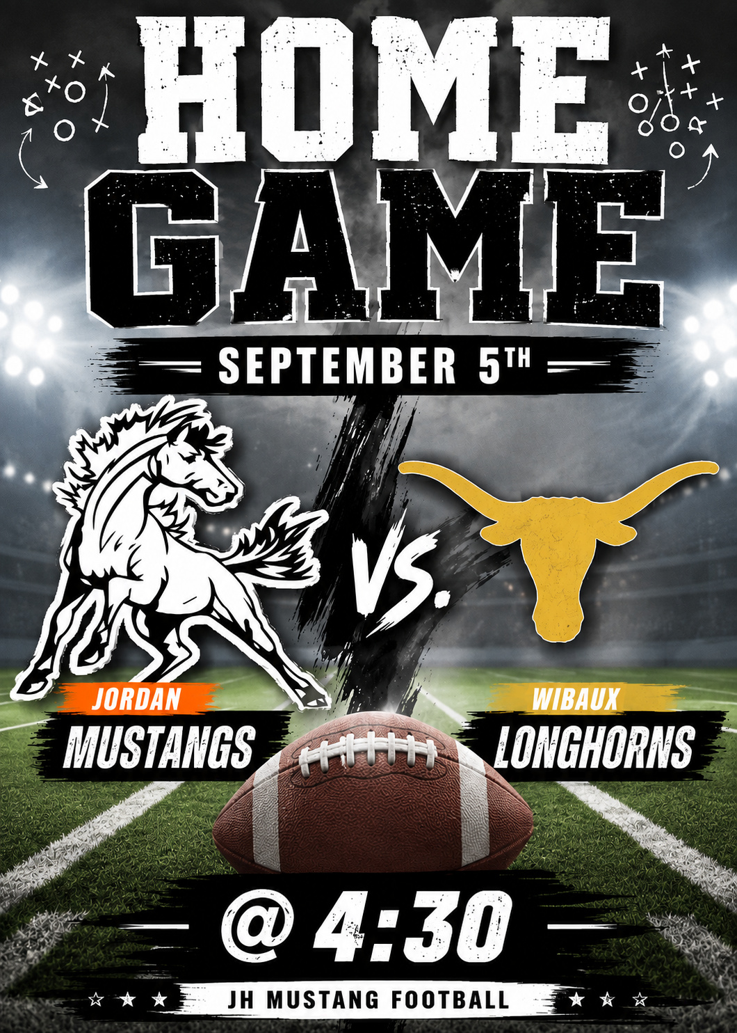 Home Game September 5th Jordan Mustangs vs Wibaux Longhorns @ 4:30 JH MUSTANG FOOTBALL
