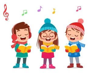 3 Caroling students 