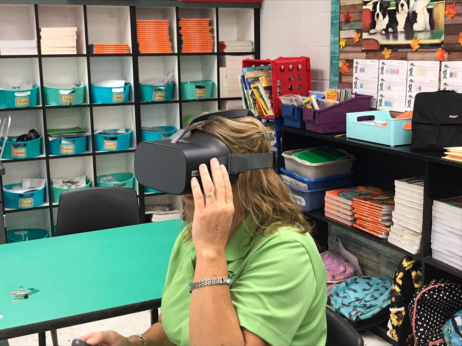 Teacher with VR Headset