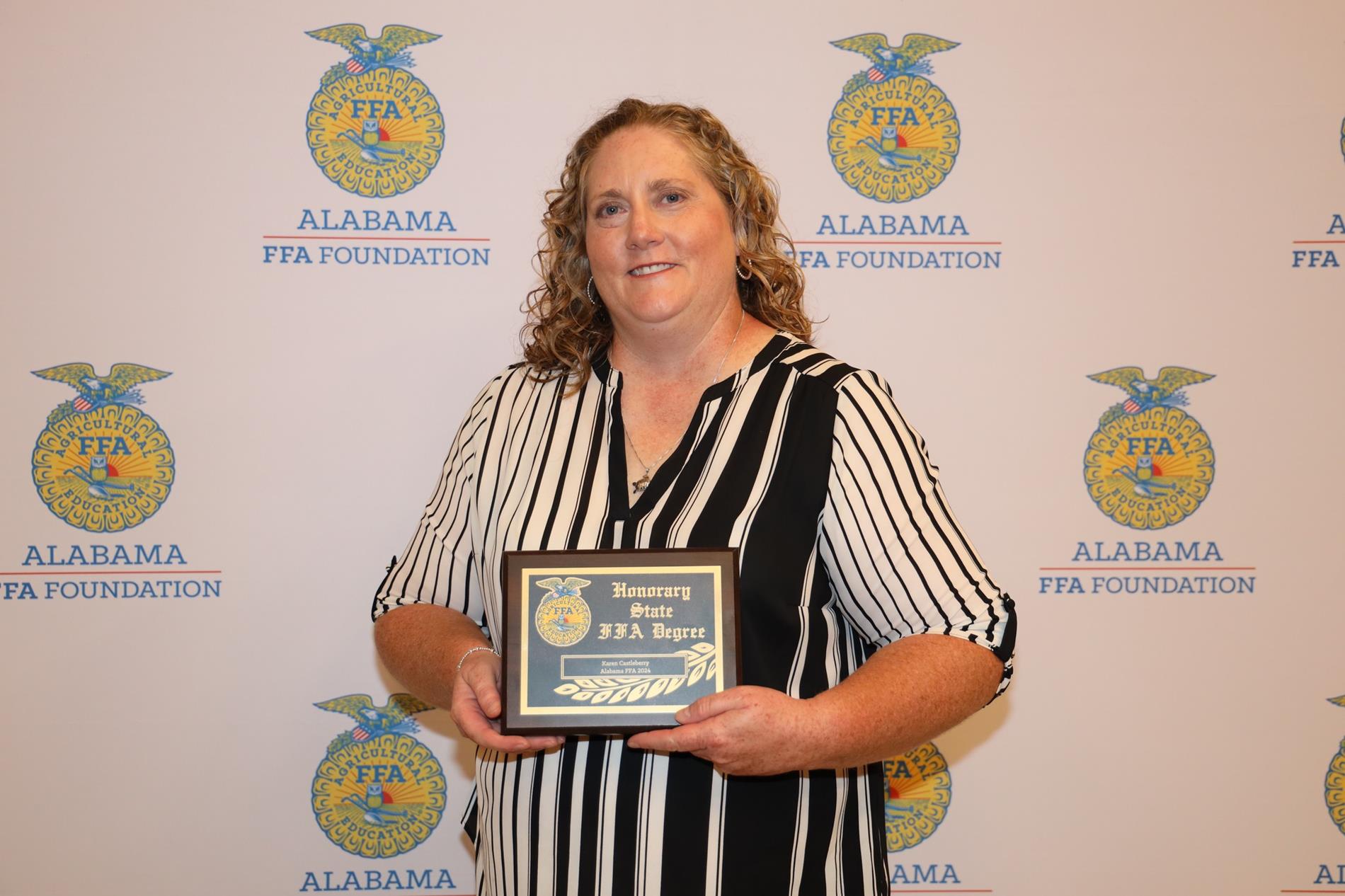 Karen Castleberry receives highest honors from FFA.