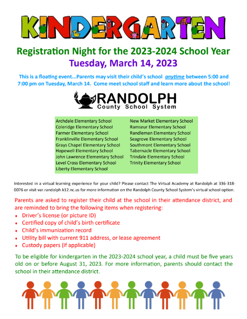 Kindergarten Registration Information 2023-24