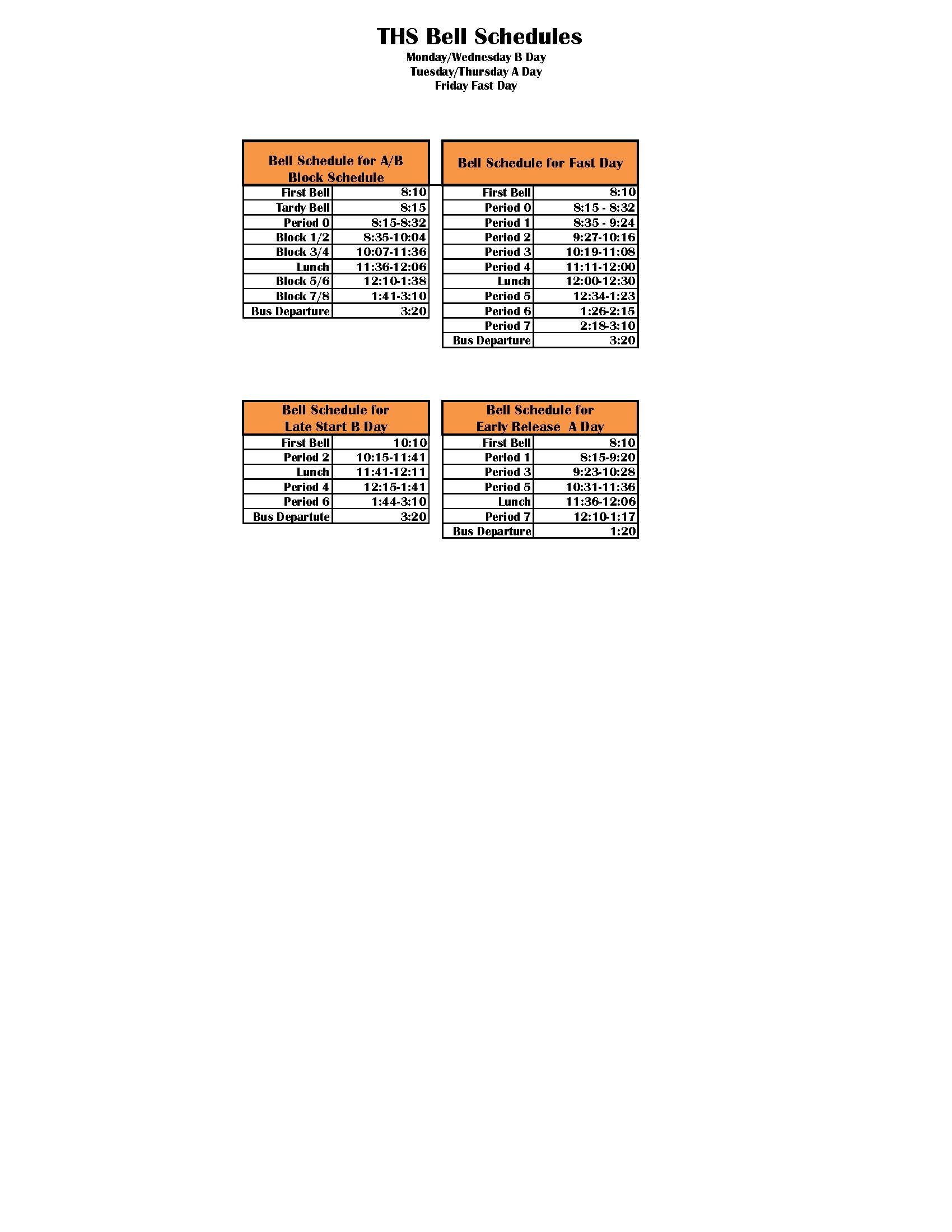 Bell Schedules