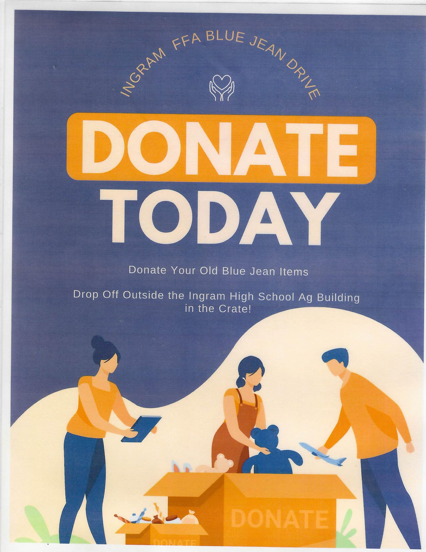 DONATE YOUR OLD BLUE JEANS TODAY 