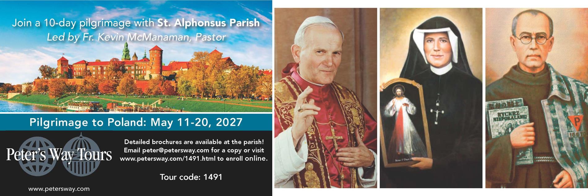 Join Fr. Kevin McManaman on a pilgrimage to Poland in 2027