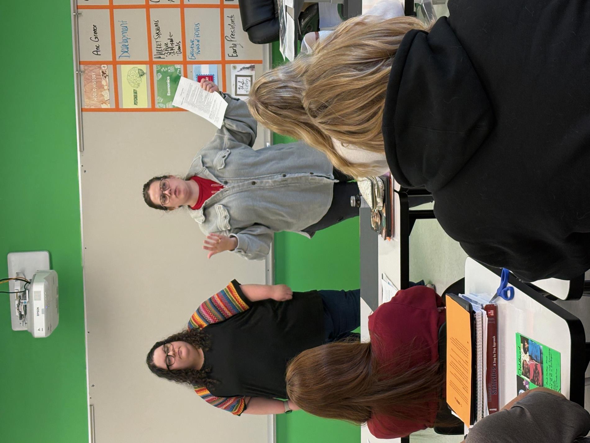school counselors and students in building 