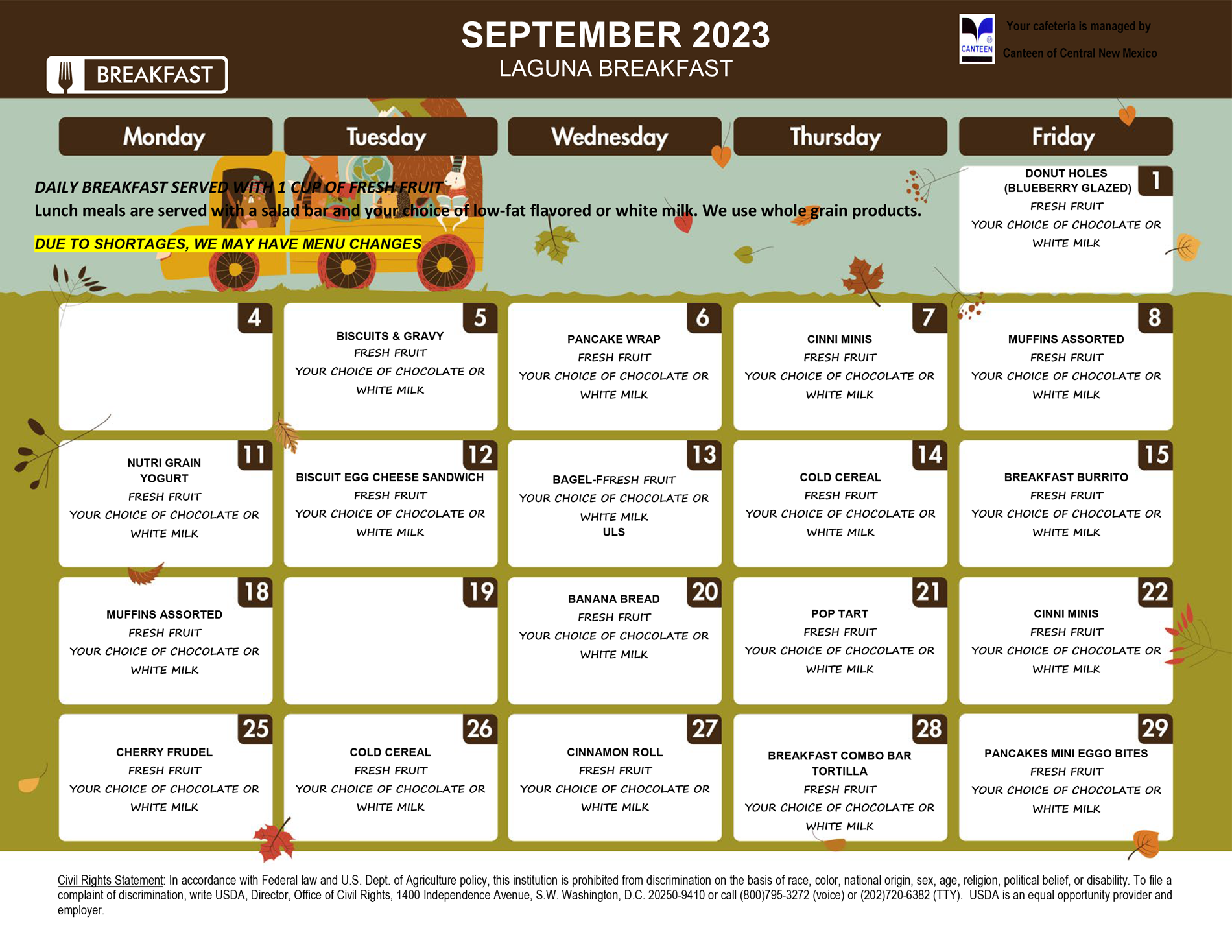 LUNCH MENU 1