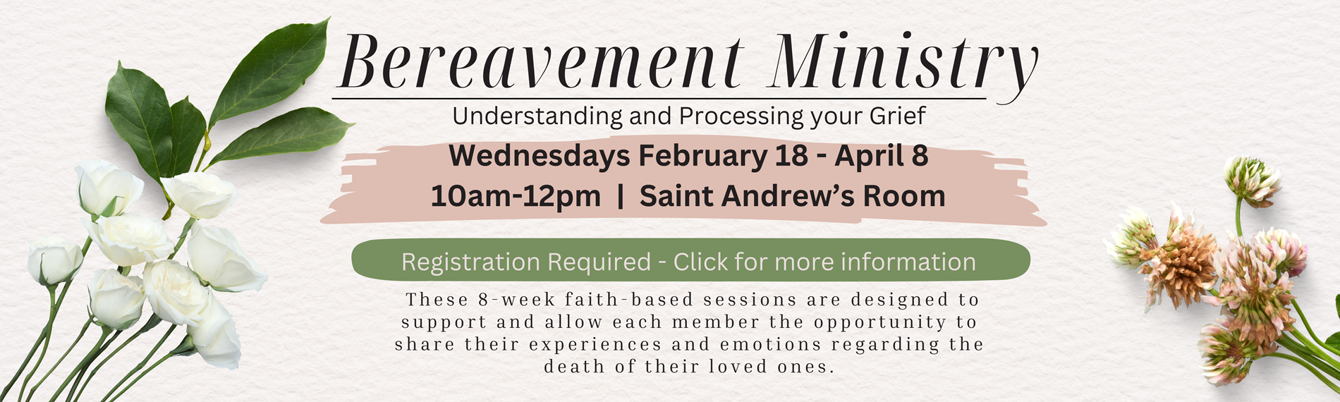 Bereavement Ministry 8 week session