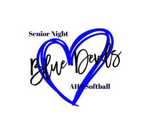 Senior Night AHS Softball Blue Devils heart