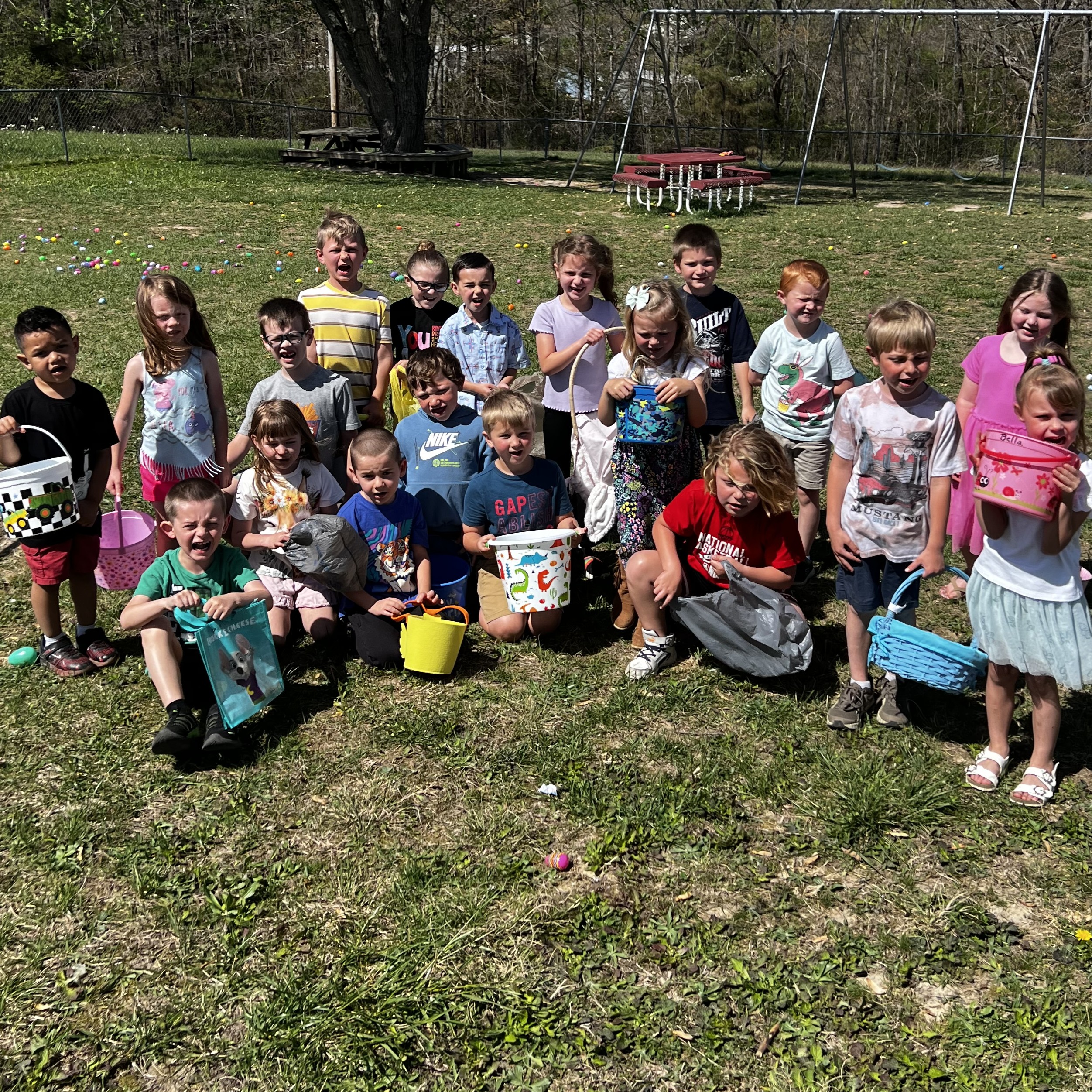 Kindergarten students on playground