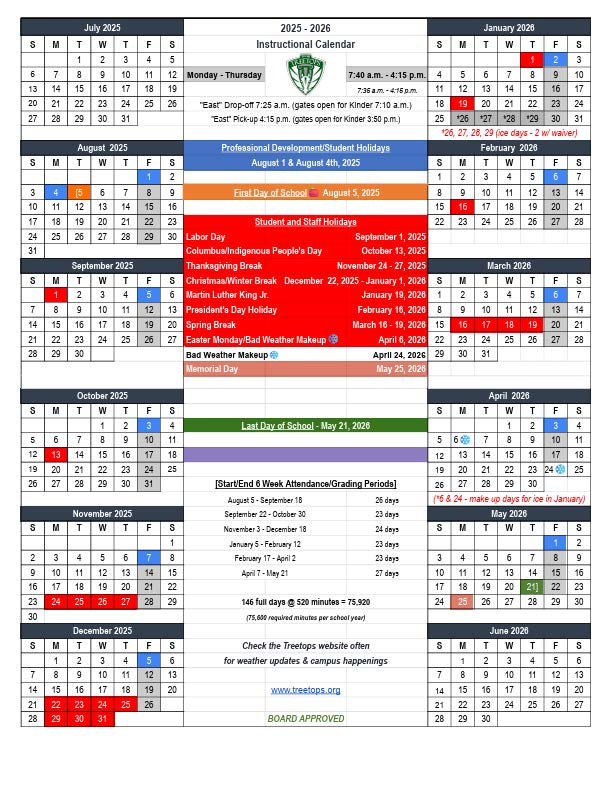 2025 2026 Board Approved School Calendar