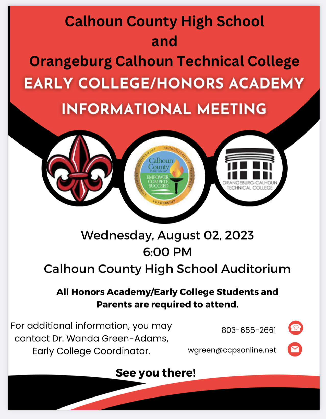 Mandatory Early College and Honors Academy Meeting