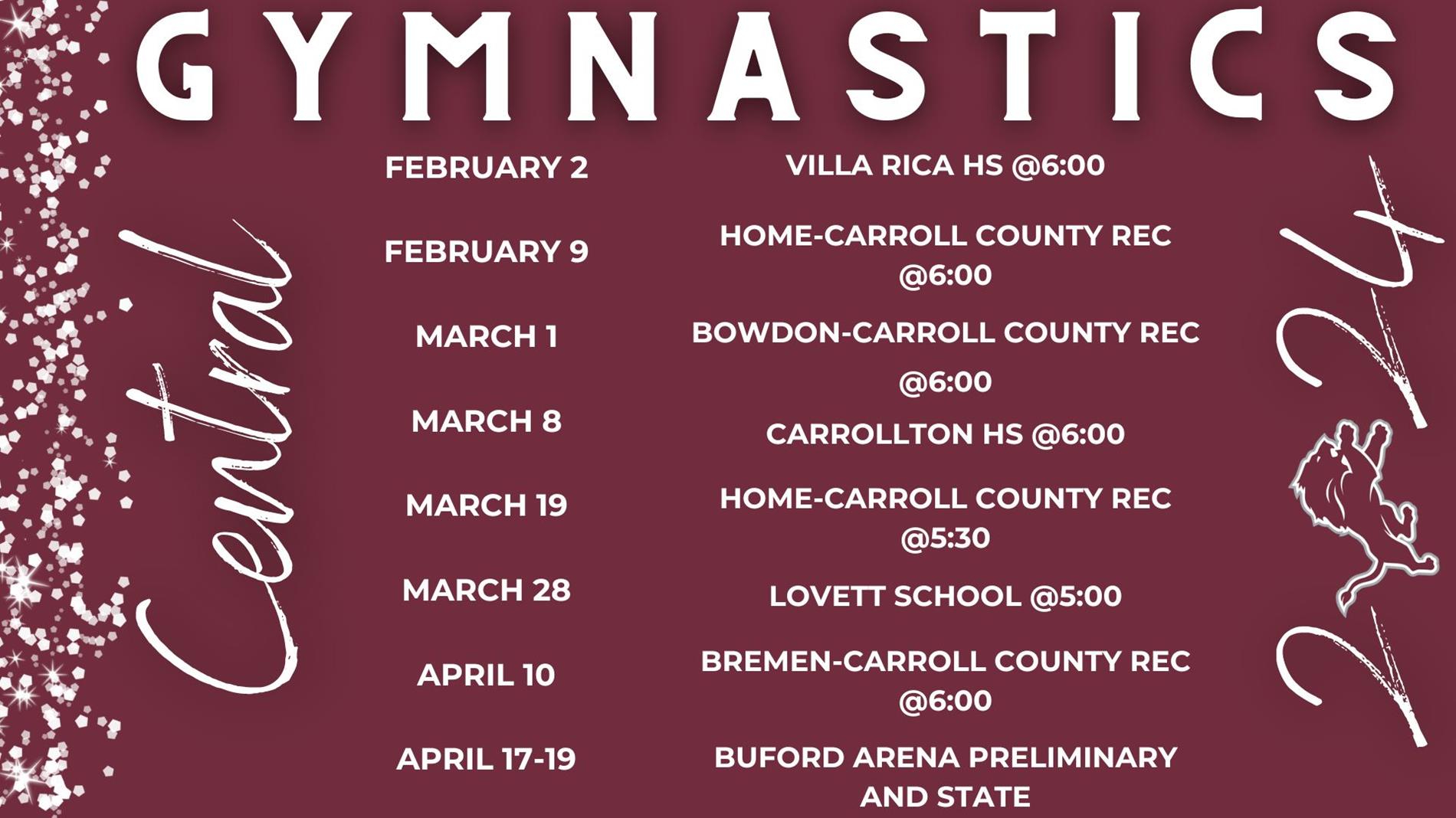 Gymnastics schedule