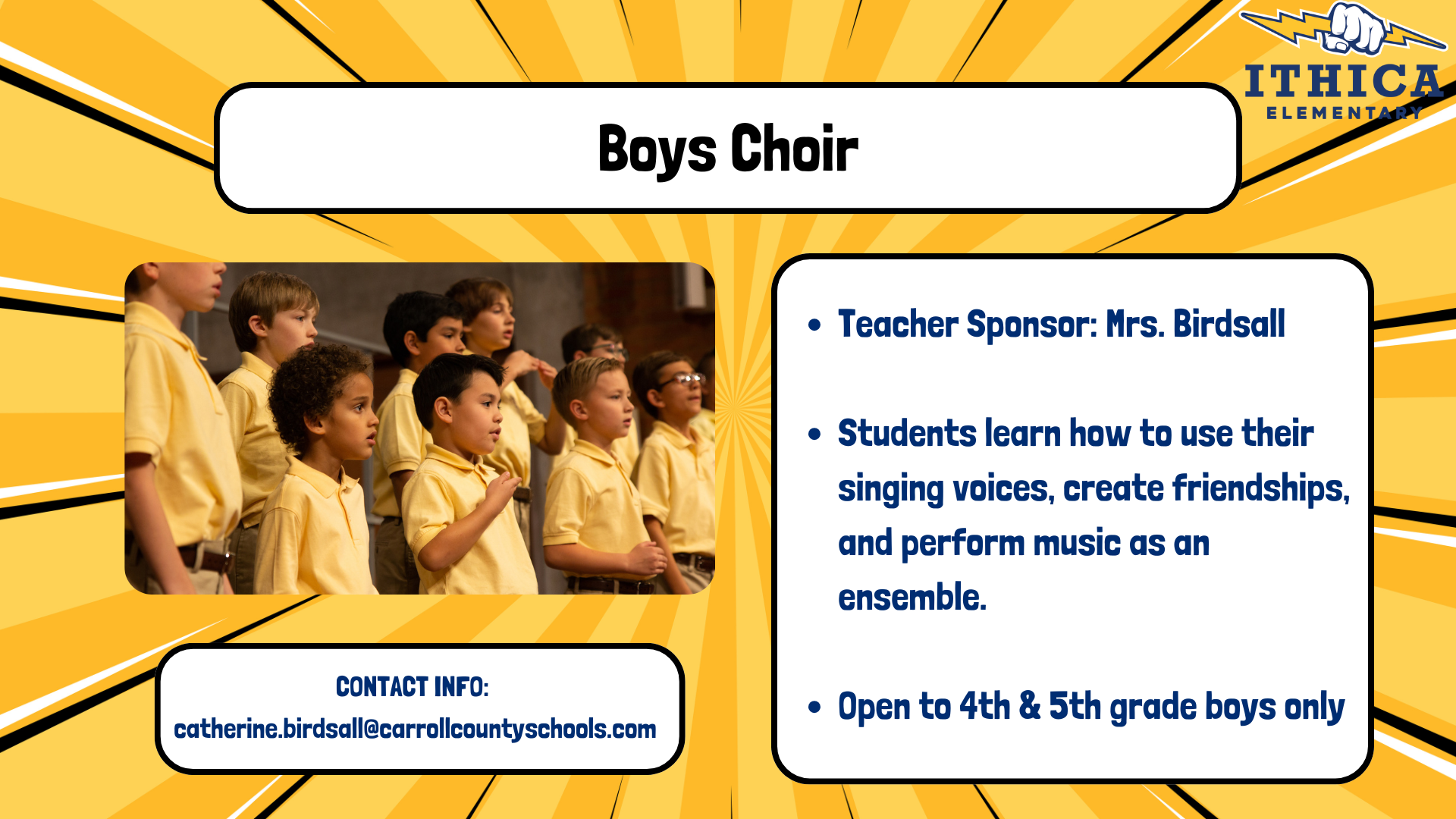Boys Choir Club Flyer