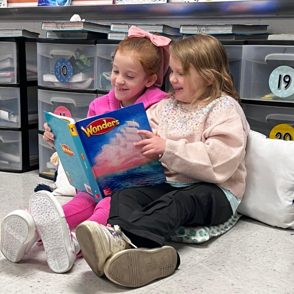 Students reading in the library