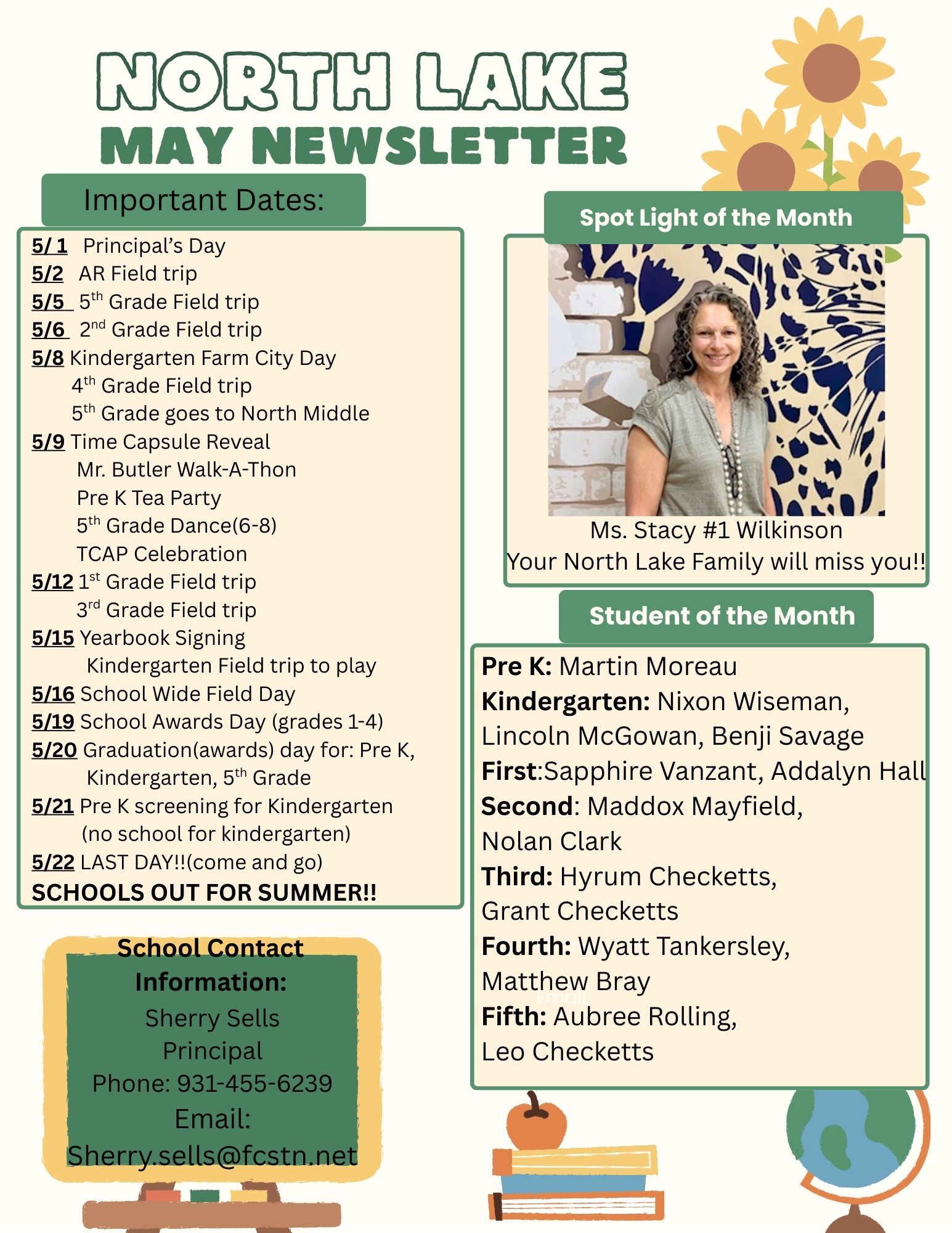may newsletter and important dates