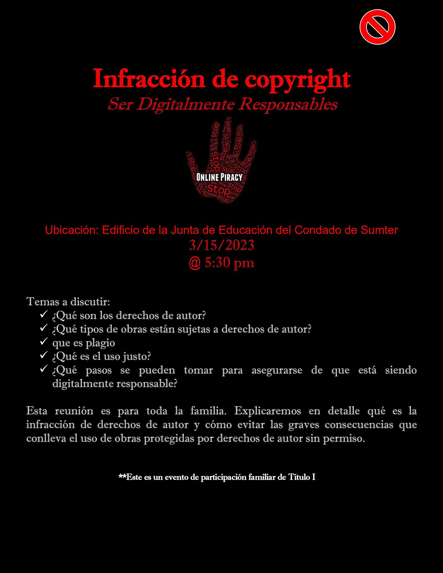 Copyright Flyer Spanish