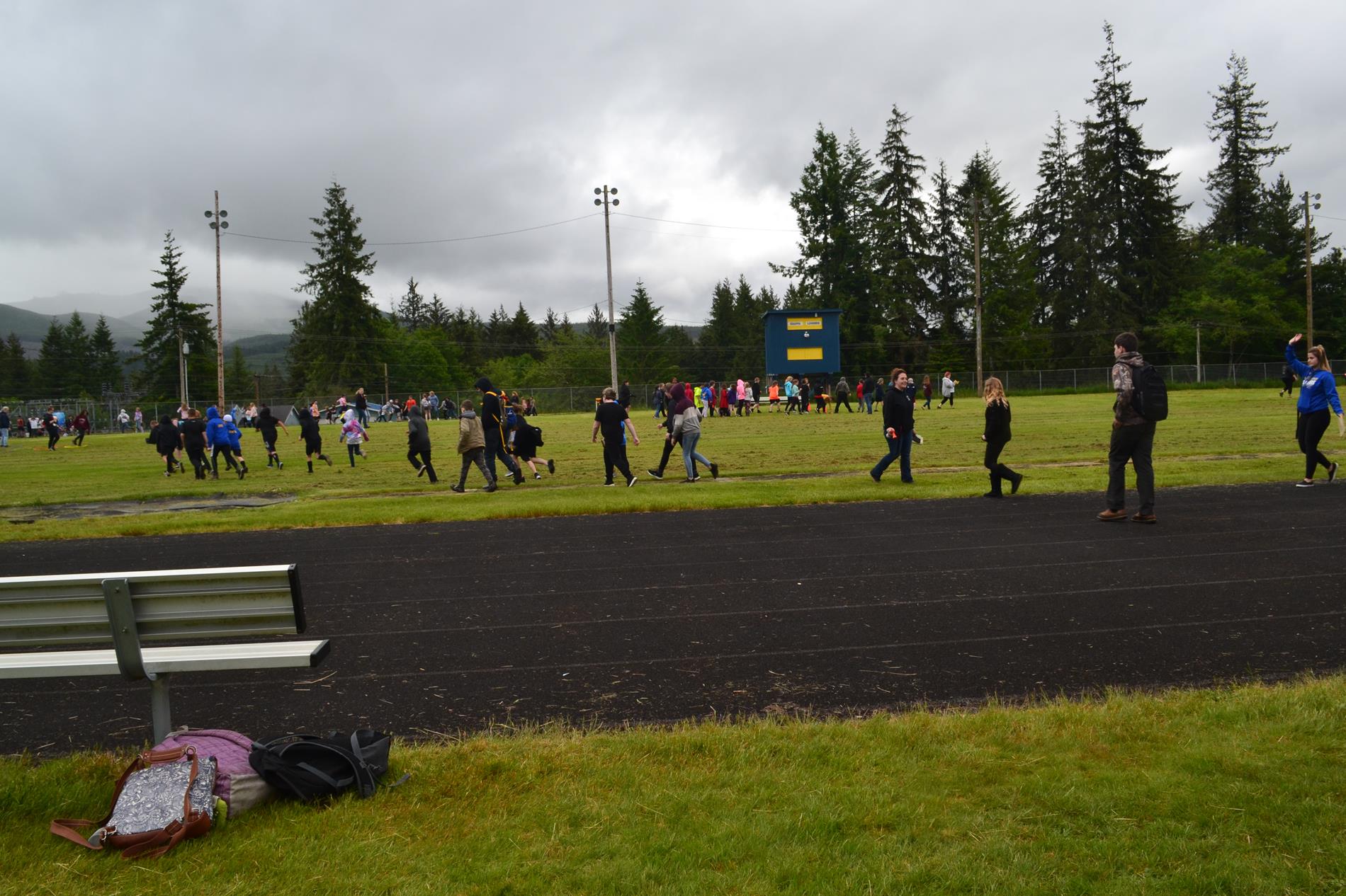 Students switching events at field day