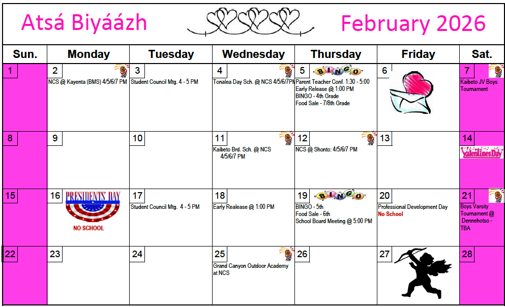 February Activity Calendar