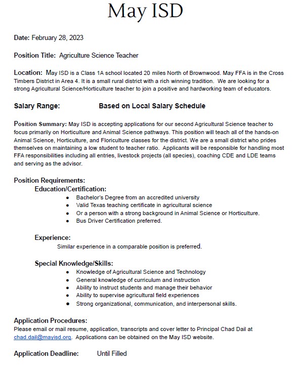Ag Vacancy