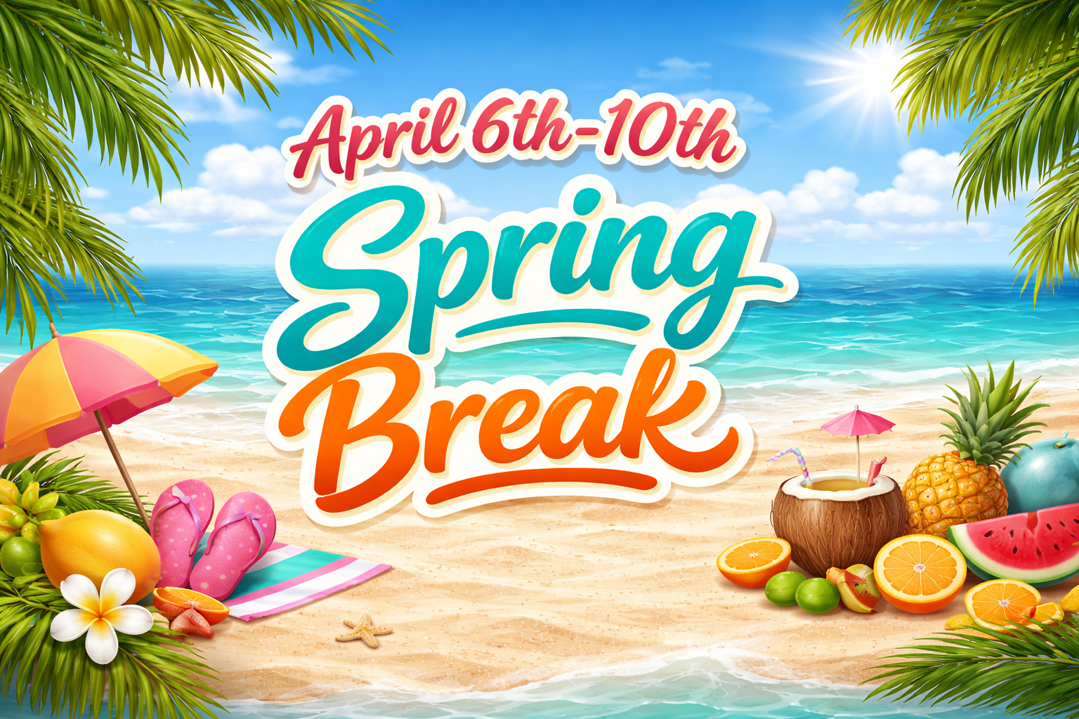 spring break announcement april 6th-10th