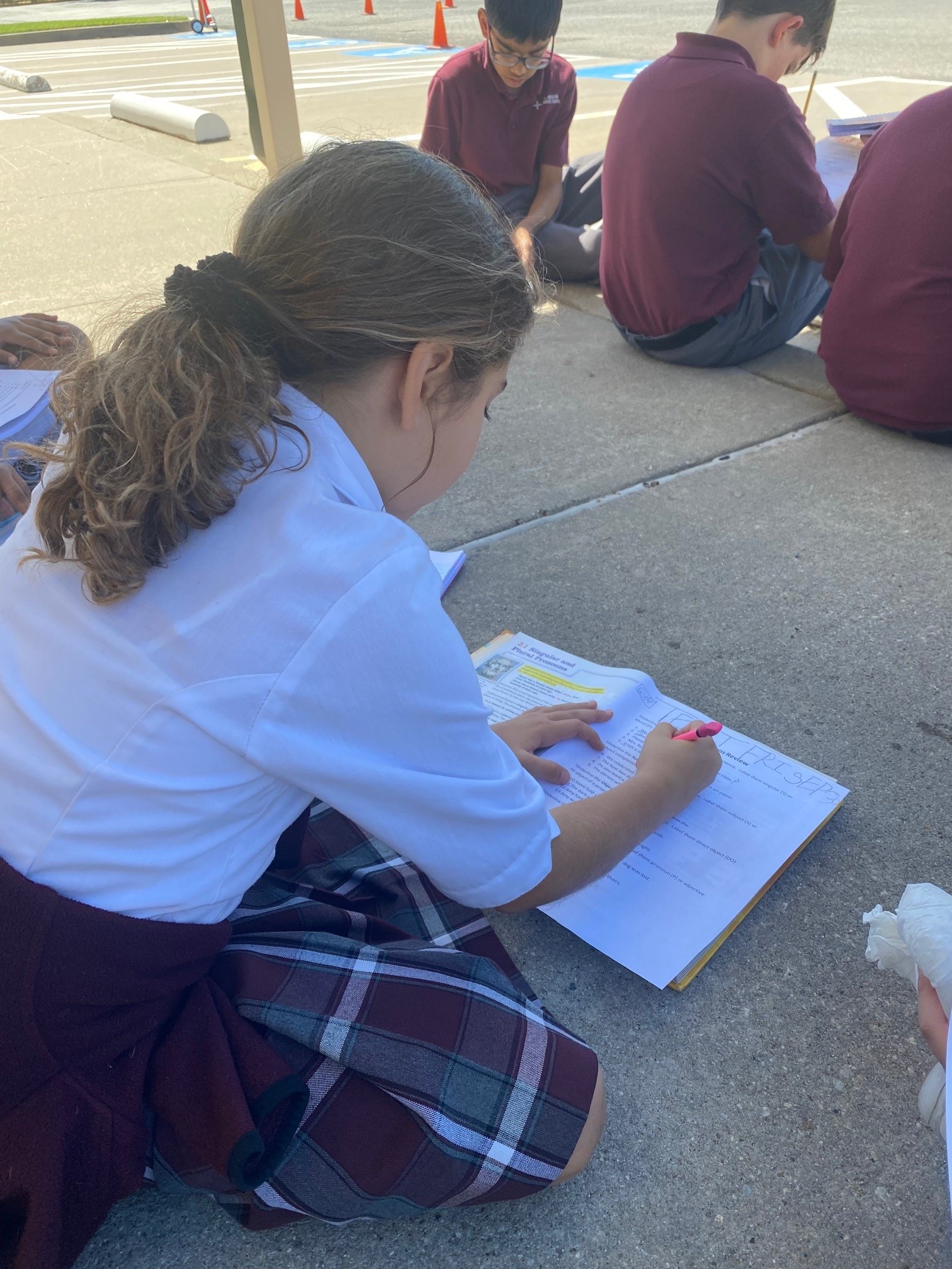 doing english review outside 