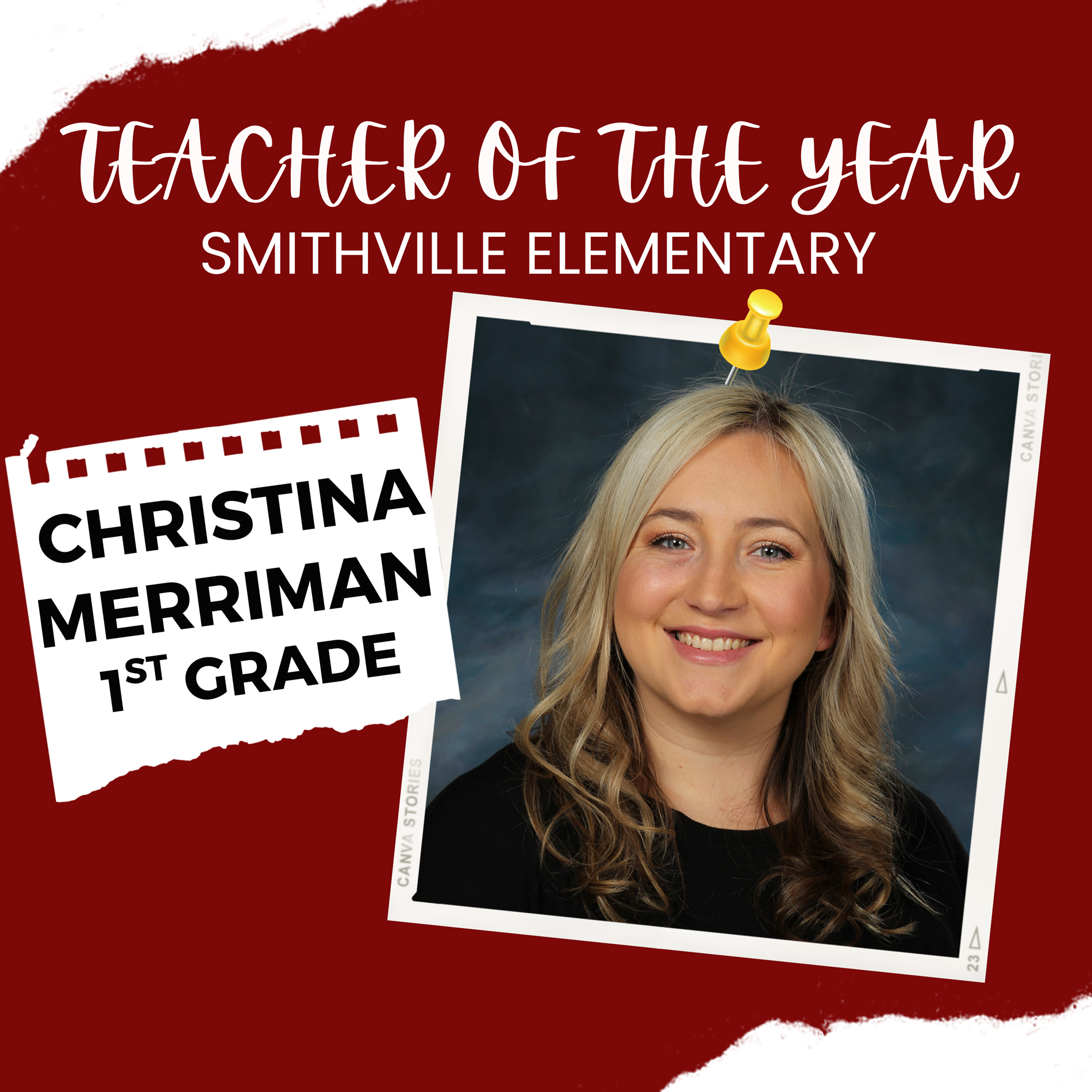 Teacher of the year Christina Merriman