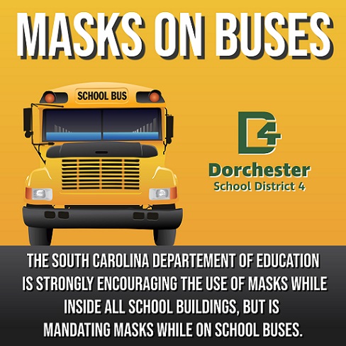 COVID announcement about wearing masks on buses
