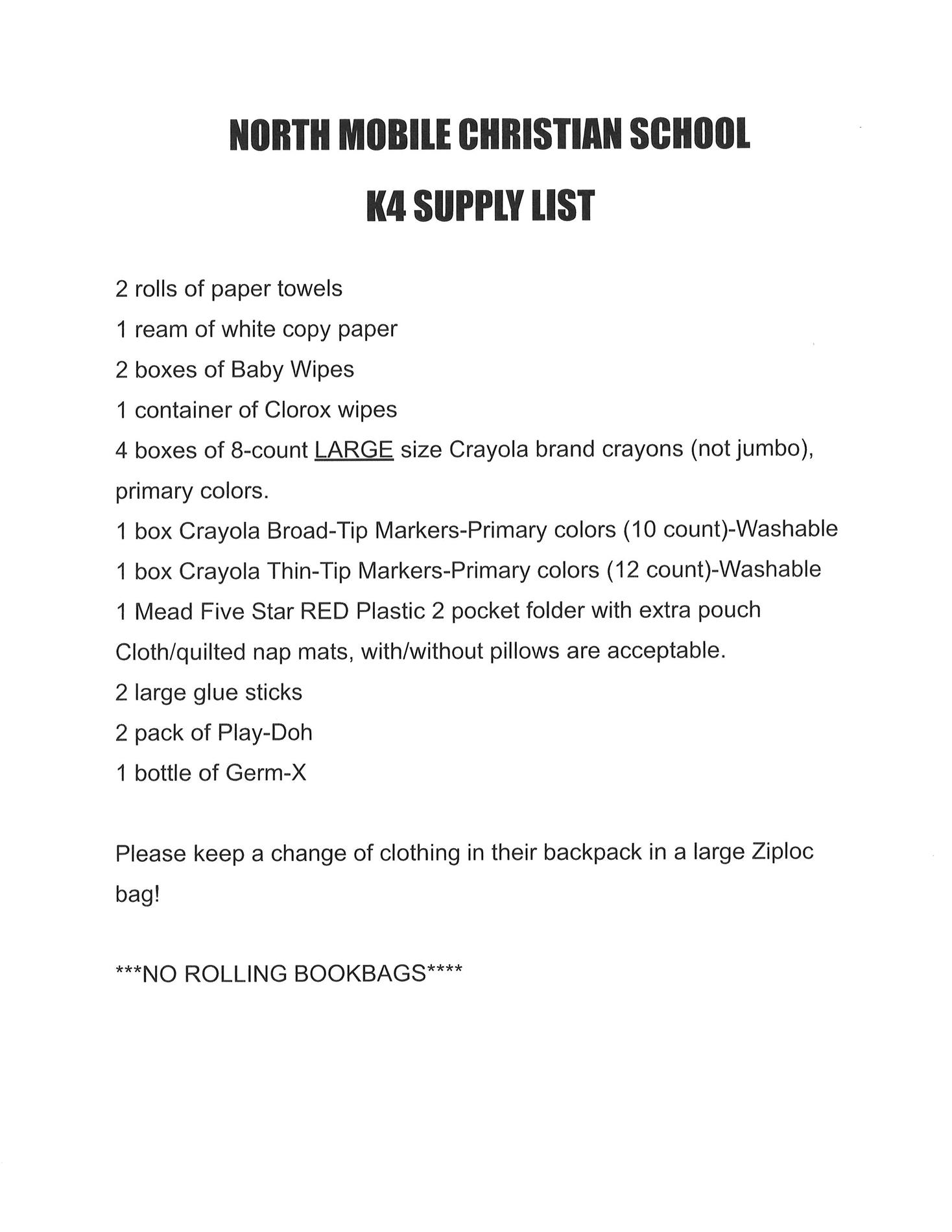 Supply Lists