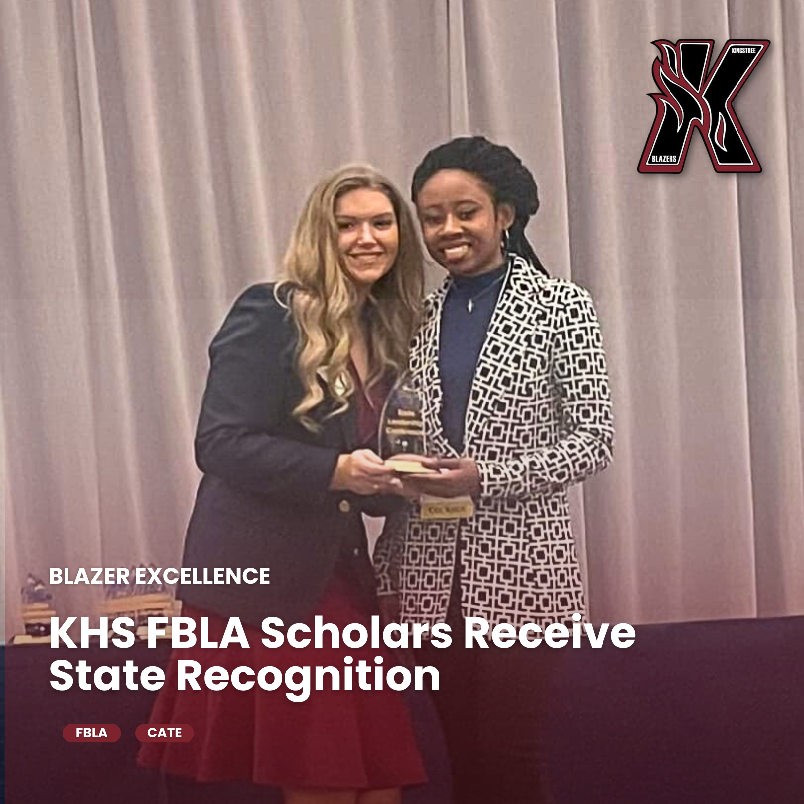 KHS Scholar receiving award during state FBLA Conference.