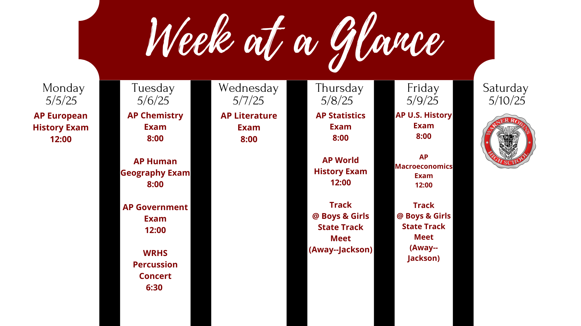 Week at a Glance May 5-May 10