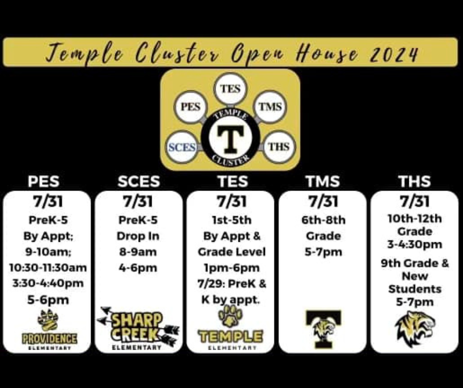Temple Cluster Open House Flyer