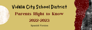 Parents Right to know Spanish