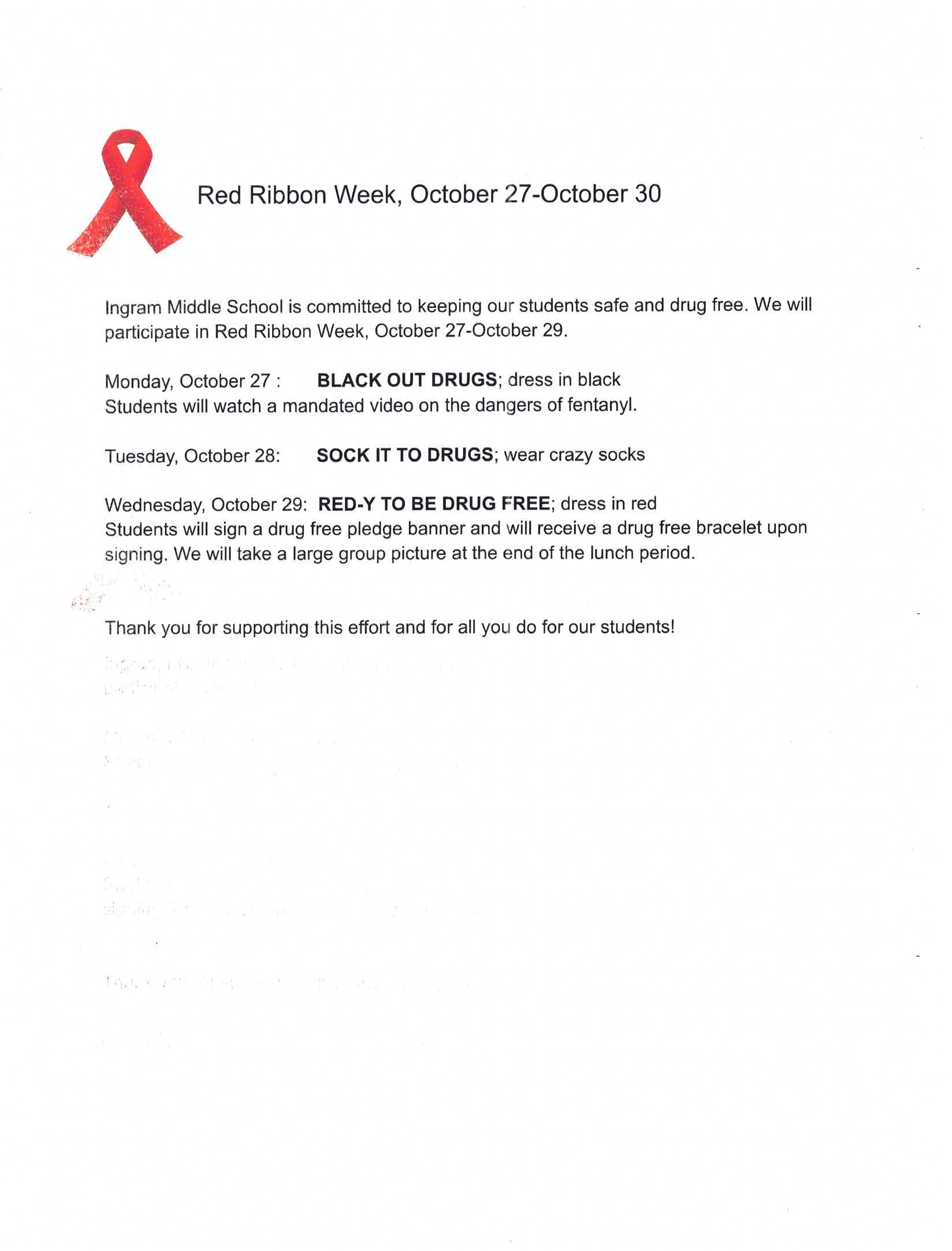 RED RIBBON WEEK  RED RIBBON WEEK